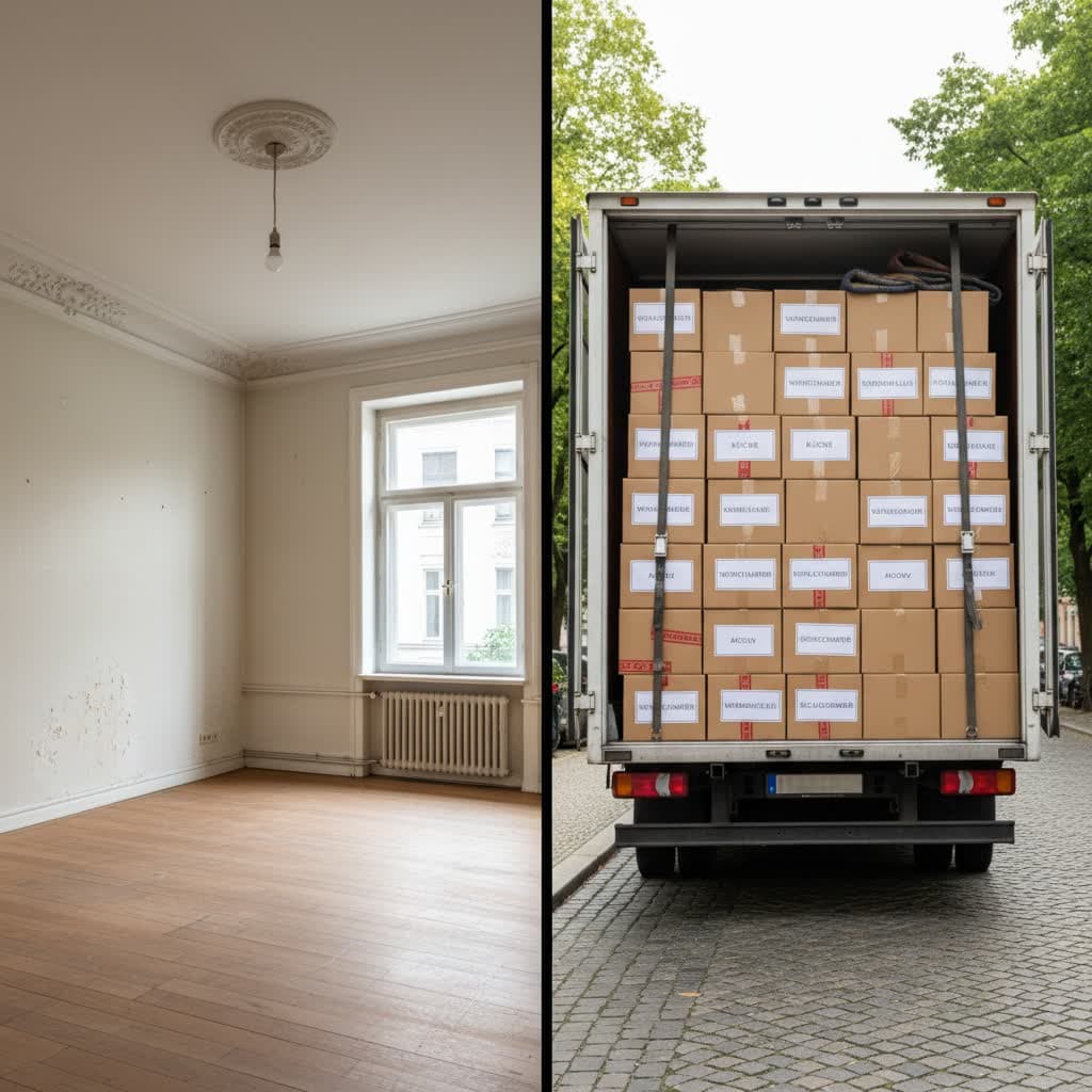 Angekommener Umzug mit geordnetem Wohnraum